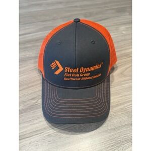 Steel Dynamics Richardson Adjustable Snapback‎ Trucker Hat Bright Orange